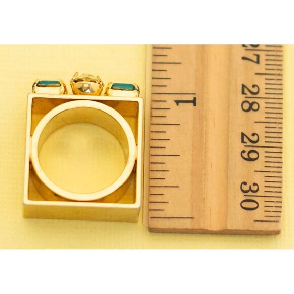 Vintage Square Shaped Golden Ring Size 6 1/2, i25 - Picture 3 of 3